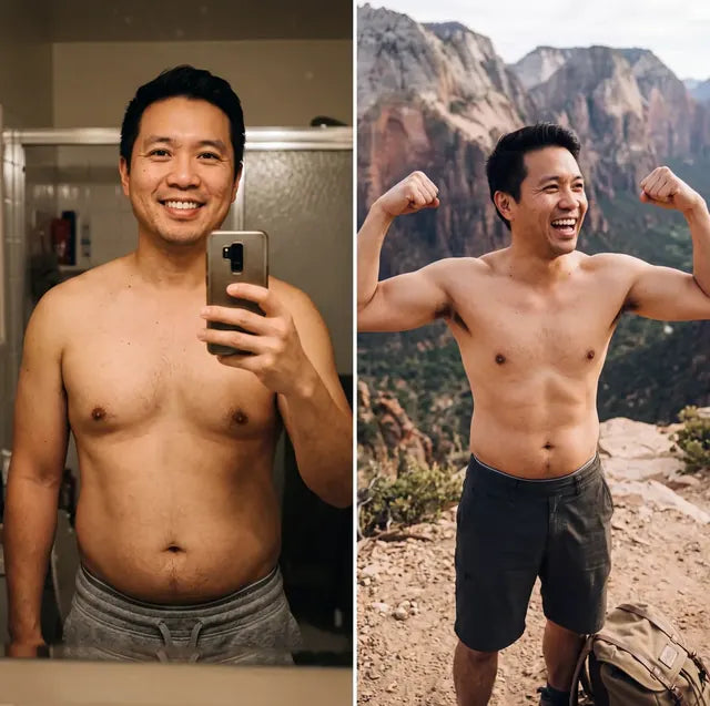 Kenji T., Wildhorn customer before and after