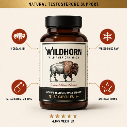 WILDHORN 4 organs in 1, freeze-dried raw, 60 capsules, American brand