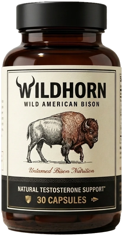 Wildhorn Wild Bison Testosterone Booster jar, 30 capsules