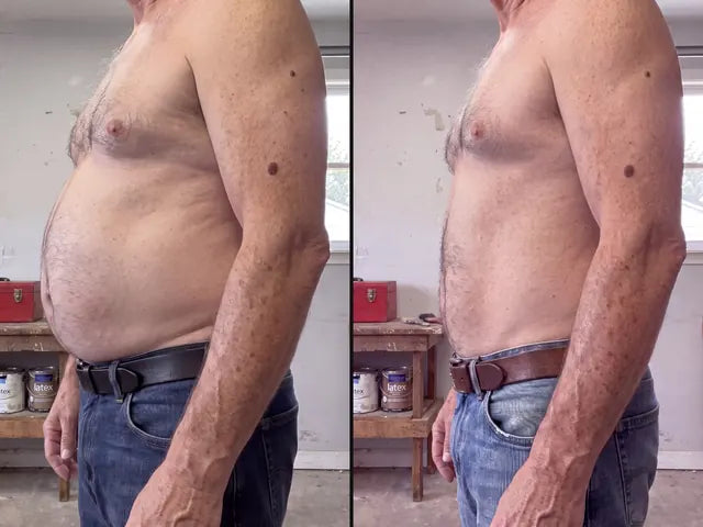 The founder before and after, 90 days apart